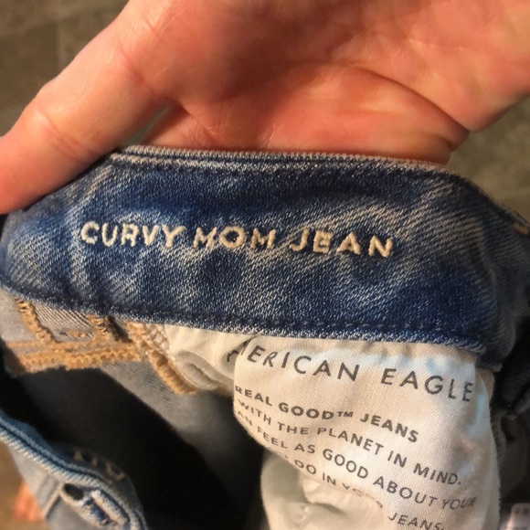 American Eagle AE Stretch Ripped Curvy Mom Jean - Picture 13 of 14